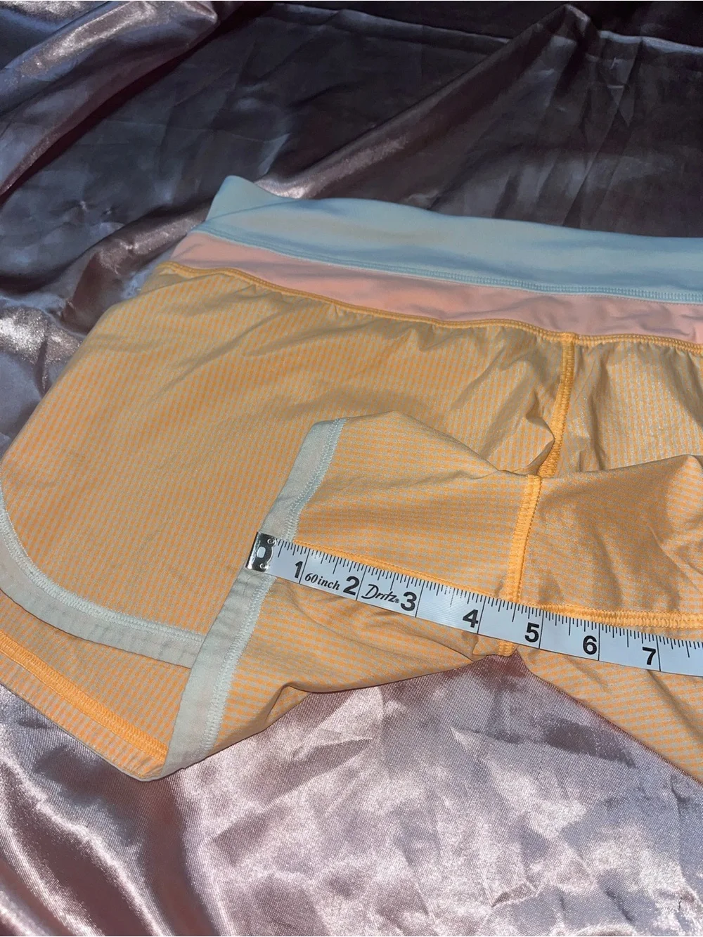 Lululemon Peach Orange Gingham Speed Up Shorts Size 8